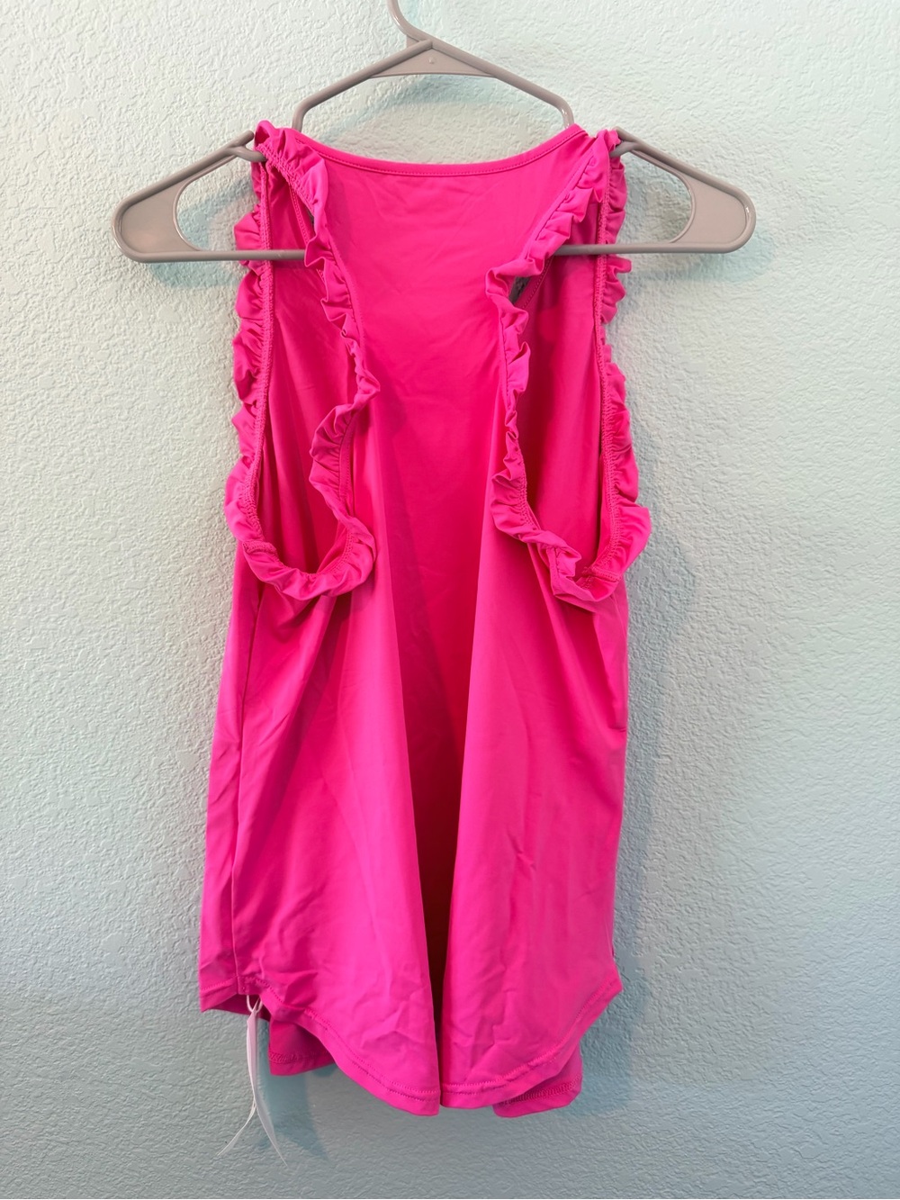 Women’s Racerback Ruffle Workout Tank - Picture 2 of 5